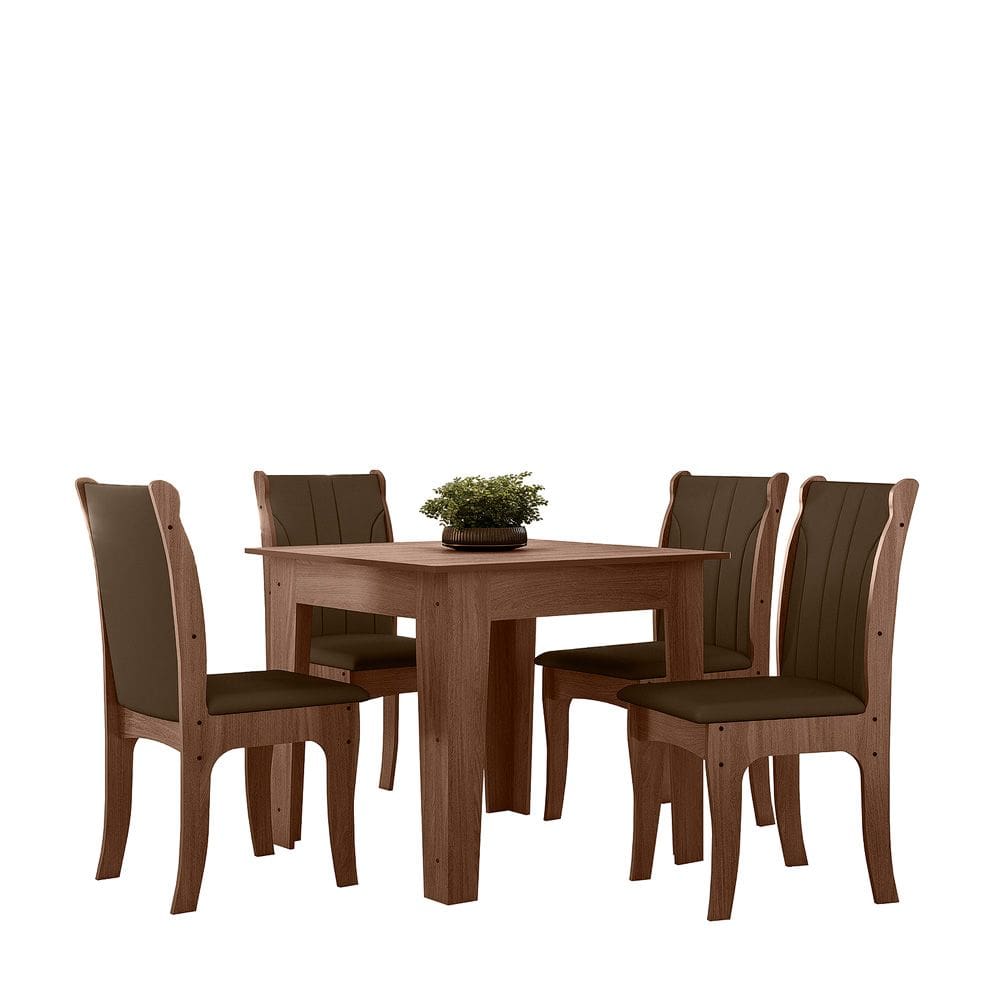 Conjunto Sala de Jantar Isabel 0,90 com 04 Cadeiras amendoa 04A