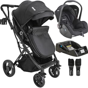 Carrinho de Bebe Kiddo Vox II com Bebe Conforto e Base Preto