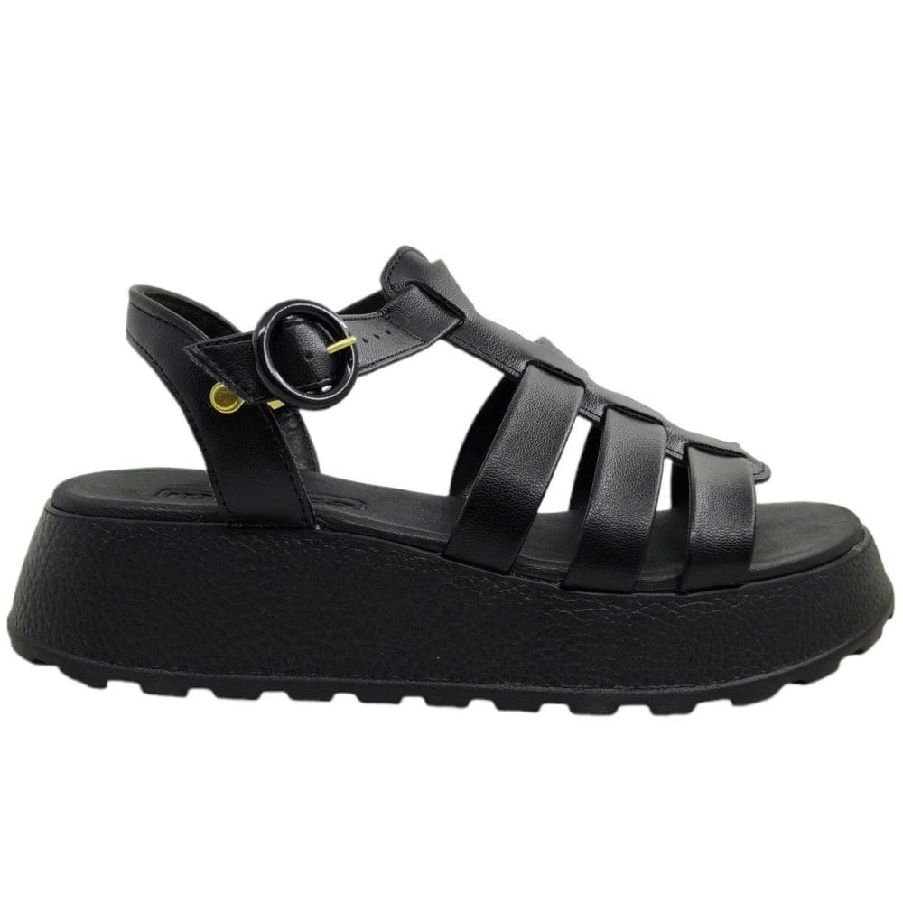 Sandália Feminina Casual Básica Aranha Dia a Dia Tratorada Passeio Conforto Moleca 5517.102