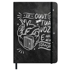 Caderno Moleskine - Com Pauta - Capa Abri Meu Coração
