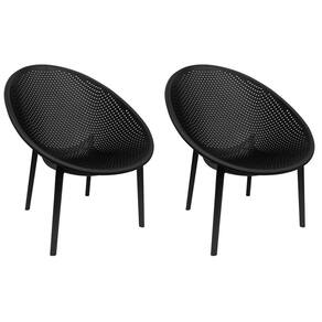 Kit com 2 Poltronas para Jardim e Área Externa Drops Preto