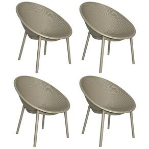 Kit com 4 Poltronas para Jardim e Área Externa Drops Cinza