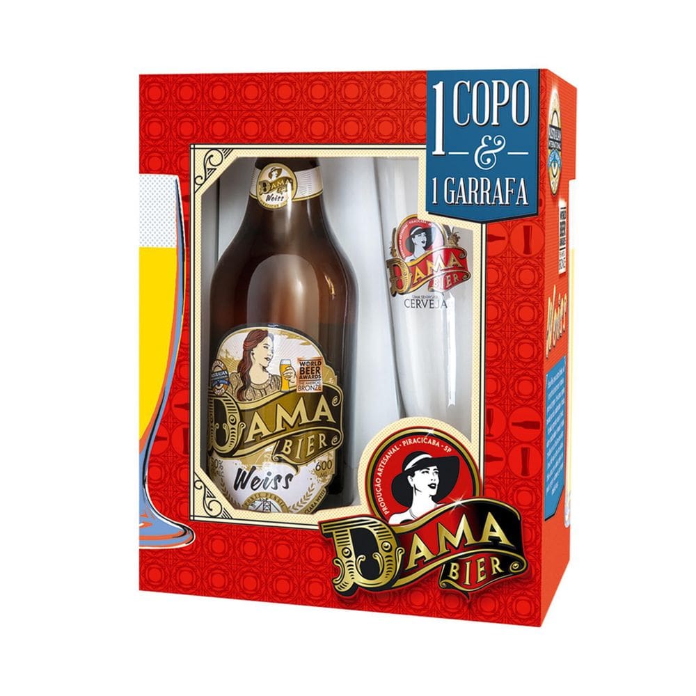 Kit Dama Bier Weiss 600Ml Com Copo Dama Bier 300Ml