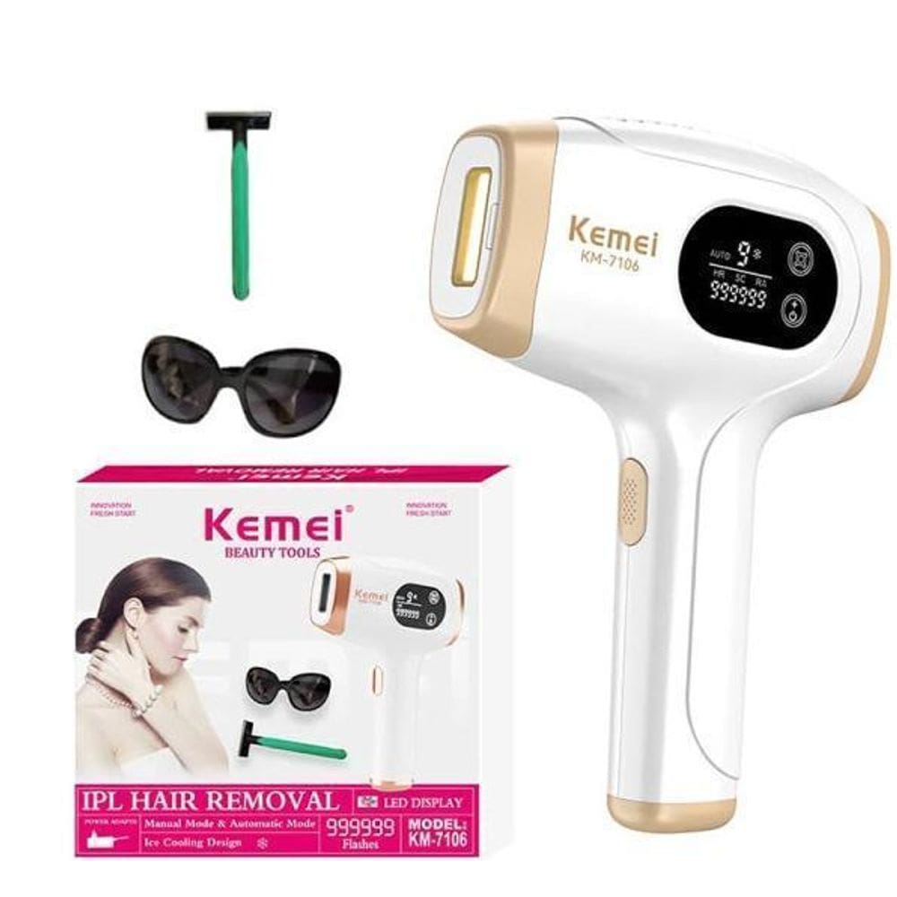 Depilador A Laser Frio Profissional 48W Bivolt Kemei Km 7106
