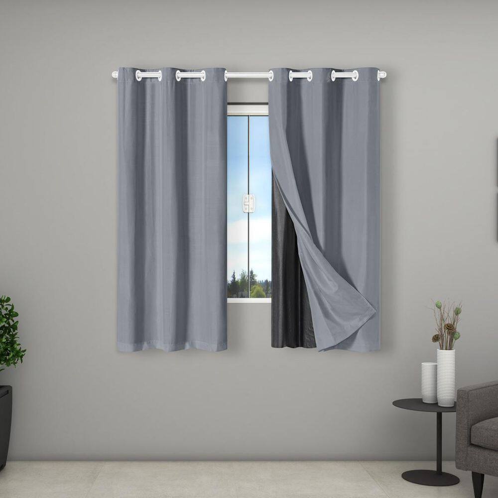 Cortina 100% Blackout Tecido 2,70M X 1,60M Sala Porta Cinza