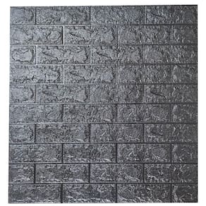 Painel 3D Tijolo Preto Auto Adesivo 70 X 77 Cm