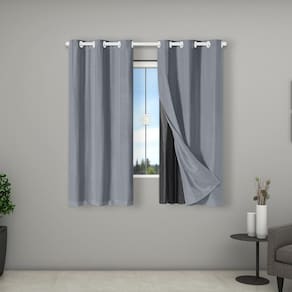 Cortina 100% Blackout Tecido 2,70M X 1,60M Sala Porta Cinza