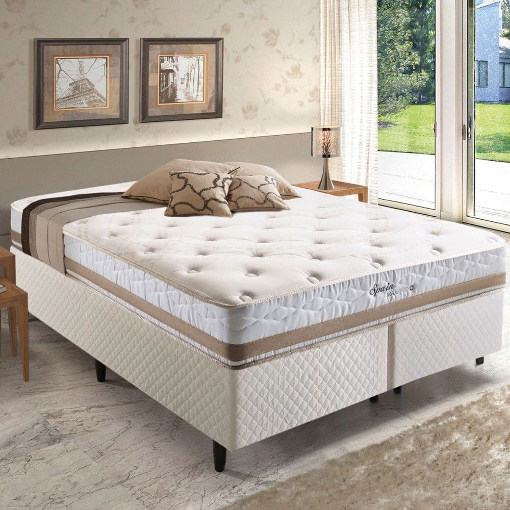 Colchão Casal Meca Spain Maxspring D70 com Mola 138x188 Bege - Herval