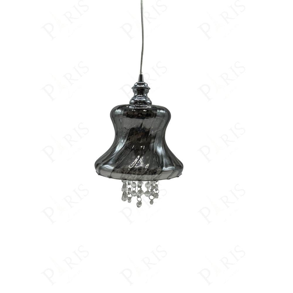 Pendente Vidro Fumê com Cristais 14,5cm PE-012/1.19 Mais Luz
