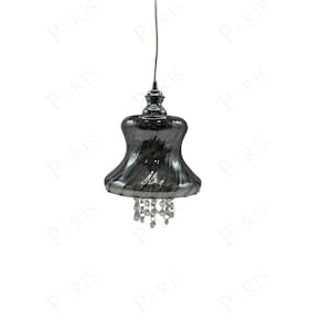 Pendente Vidro Fumê com Cristais 14,5cm PE-012/1.19 Mais Luz