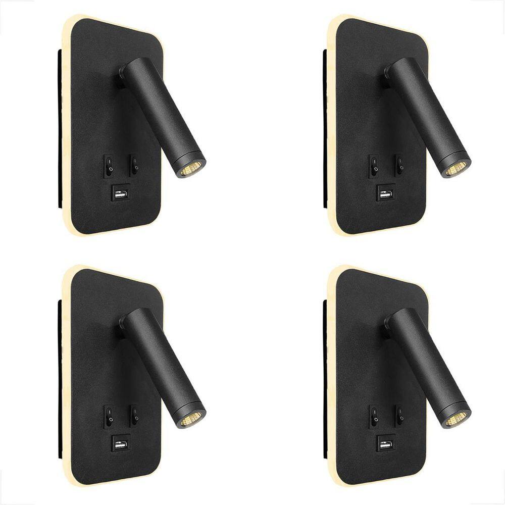 4 Arandela Led Foco Móvel Leitura Interruptor Usb Bet78