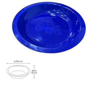 Prato Infantil De Plástico Com Desenho De Trator Cor Azul