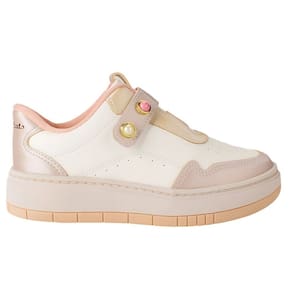 Tênis Pink Cats V5181 Infantil Branco/Rosa confortável dia a dia