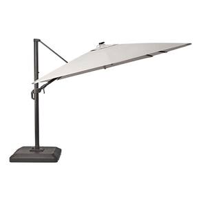 Ombrelone Guarda Sol Lateral Retangular 4x3m Bege Base E Led