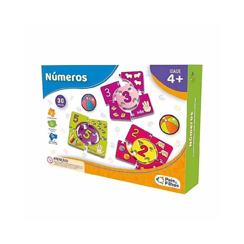 Jogo Aprender Números 30Pçs Divertido Infantil Lúdico - Pais e Filhos