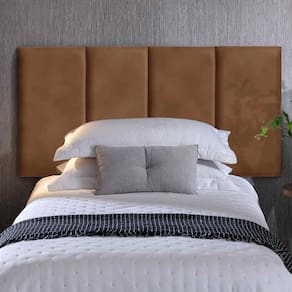 Cabeceira Estofada Modular Solteiro Corino Caramelo – Bella Arte