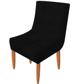 Conjunto 2 Cadeiras Estofadas Sala De Jantar Camily Suede Preto