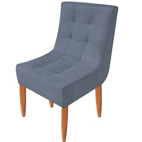 Conjunto 2 Cadeiras Estofadas Sala De Jantar Camily Suede Grafitte