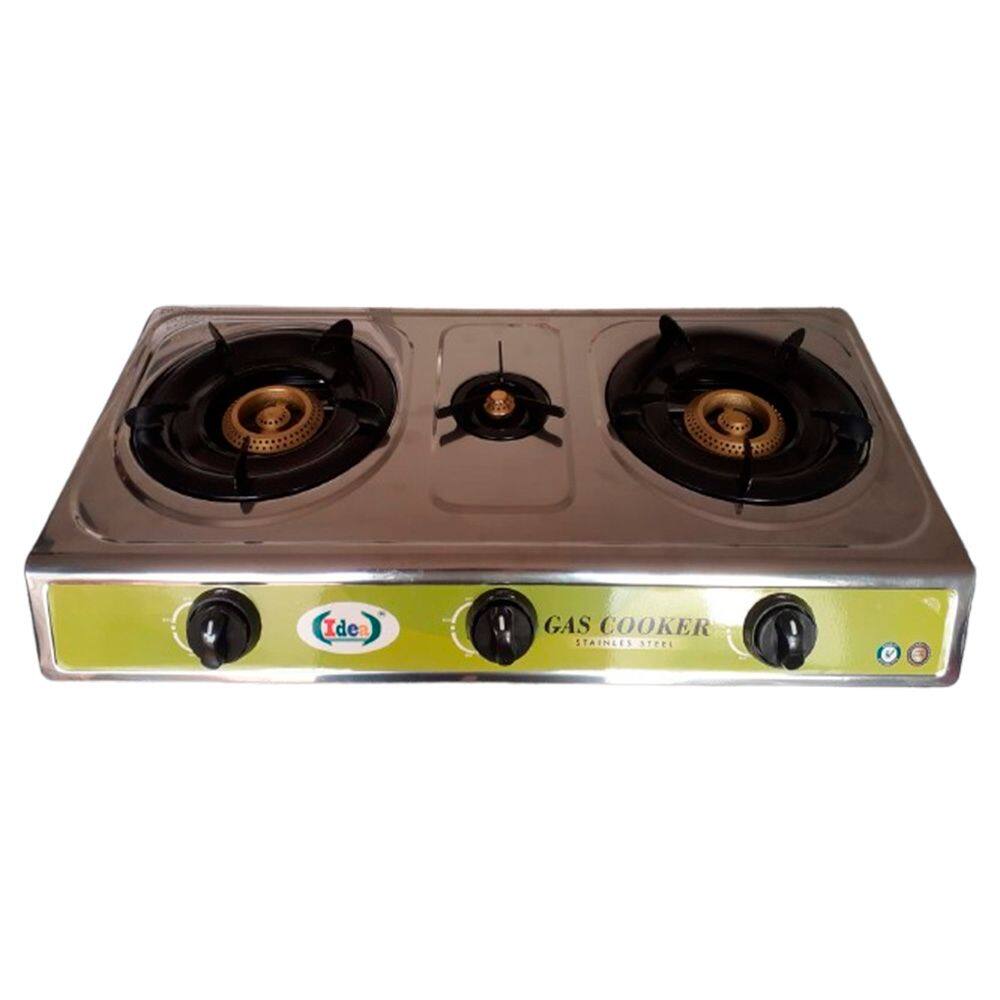 Fogareiro Fogão Portátil 3 Bocas Gás Butano P/ Camping 70 cm
