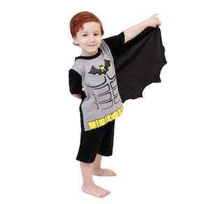 Fantasia Infantil Heroi Morcego Curto Tamanho: 8