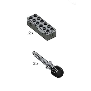 Conjunto de lançadores de mísseis LEGO Technic Toy com 2 mísseis e 4 peças