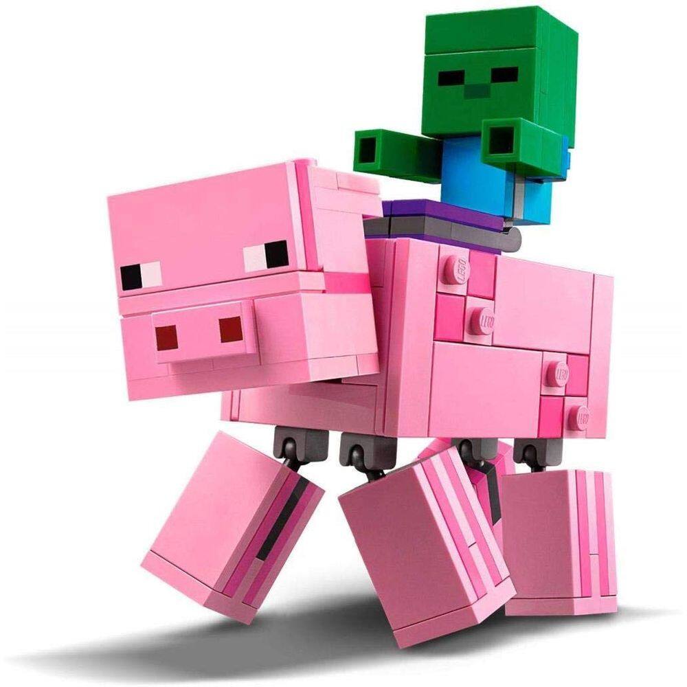 Brinquedo LEGO Minecraft BigFig Pig com Baby Zombie 21157