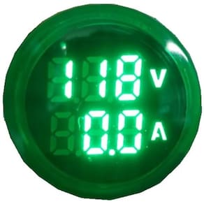 Voltímetro / Amperímetro Digital 22mm Verde