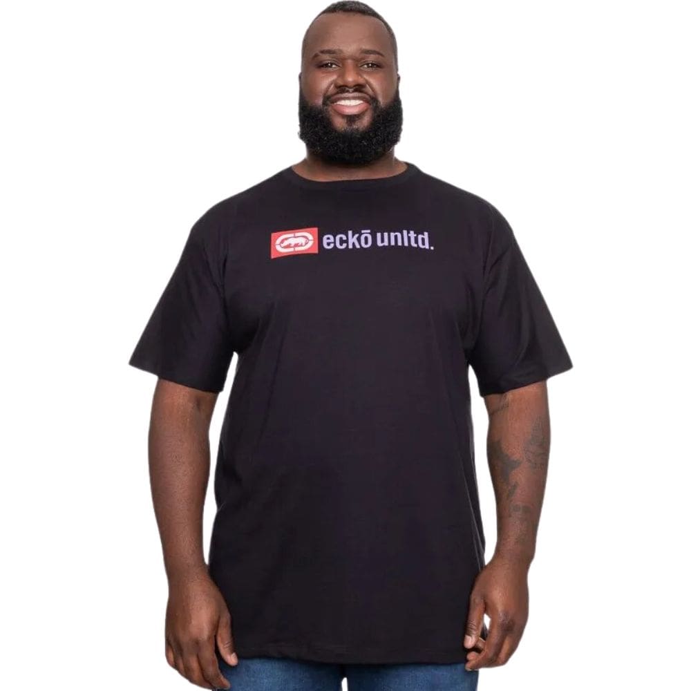 Camiseta Masculina Ecko Inters Plus Size Preta EK316 Preto