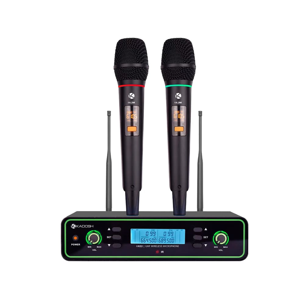 Microfone K422M UHF Duplo Bastão Kadosh