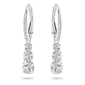 Brincos Swarovski Stilla Attract Trilogy com cristais brancos