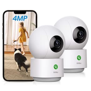 Câmera de segurança AOSU 4MP 2.5K Baby Monitor Pet 360° WiFi Pack