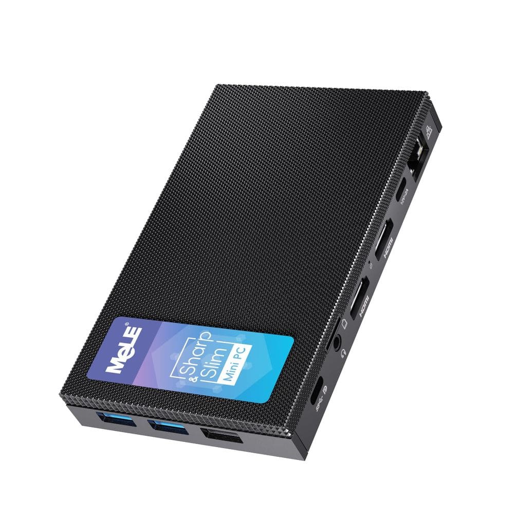 Mini PC MeLe Quieter 4C N100 de 12ª geração 8GB 128GB Ecrã 4K