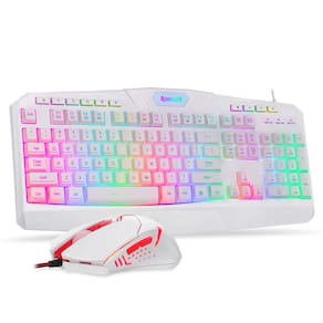 Combo de teclado e mouse Redragon S101 RGB retroiluminado (branco)