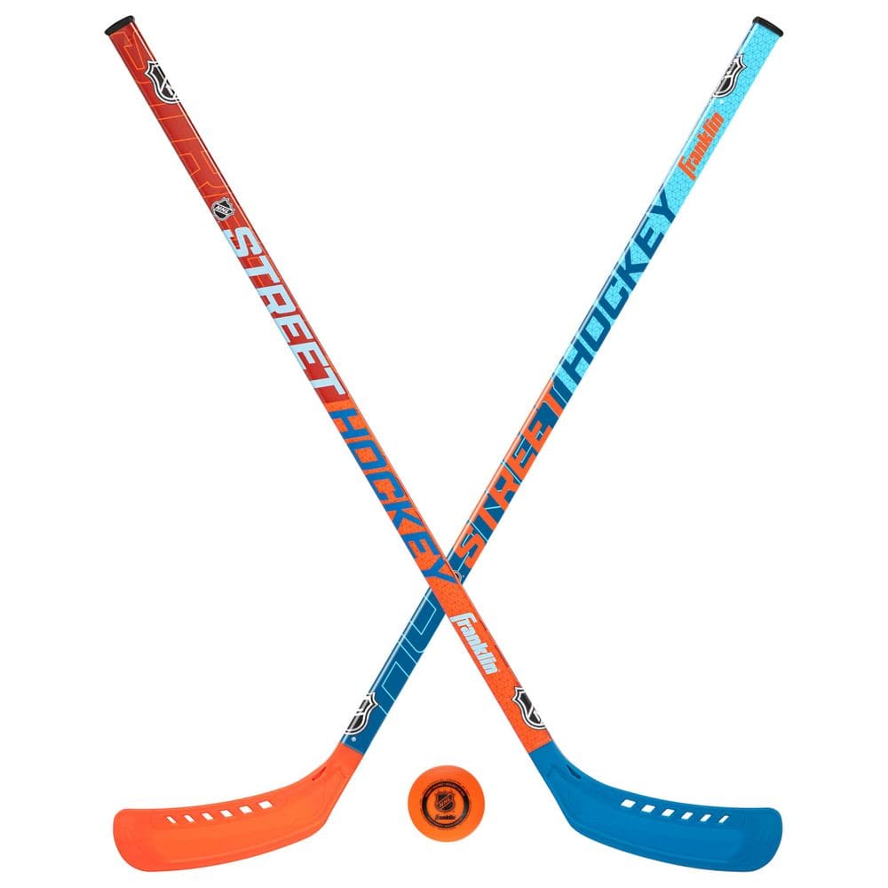 Conjunto de hóquei de rua Franklin Sports NHL com 2 bastões e bola