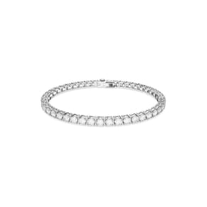 Pulseira de tênis Swarovski Matrix com pedras transparentes Rhodium S