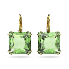 Brincos Swarovski Millenia Drop, cristal verde, dourado