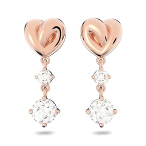 Brincos Swarovski Lifelong Heart Drop com cristal branco