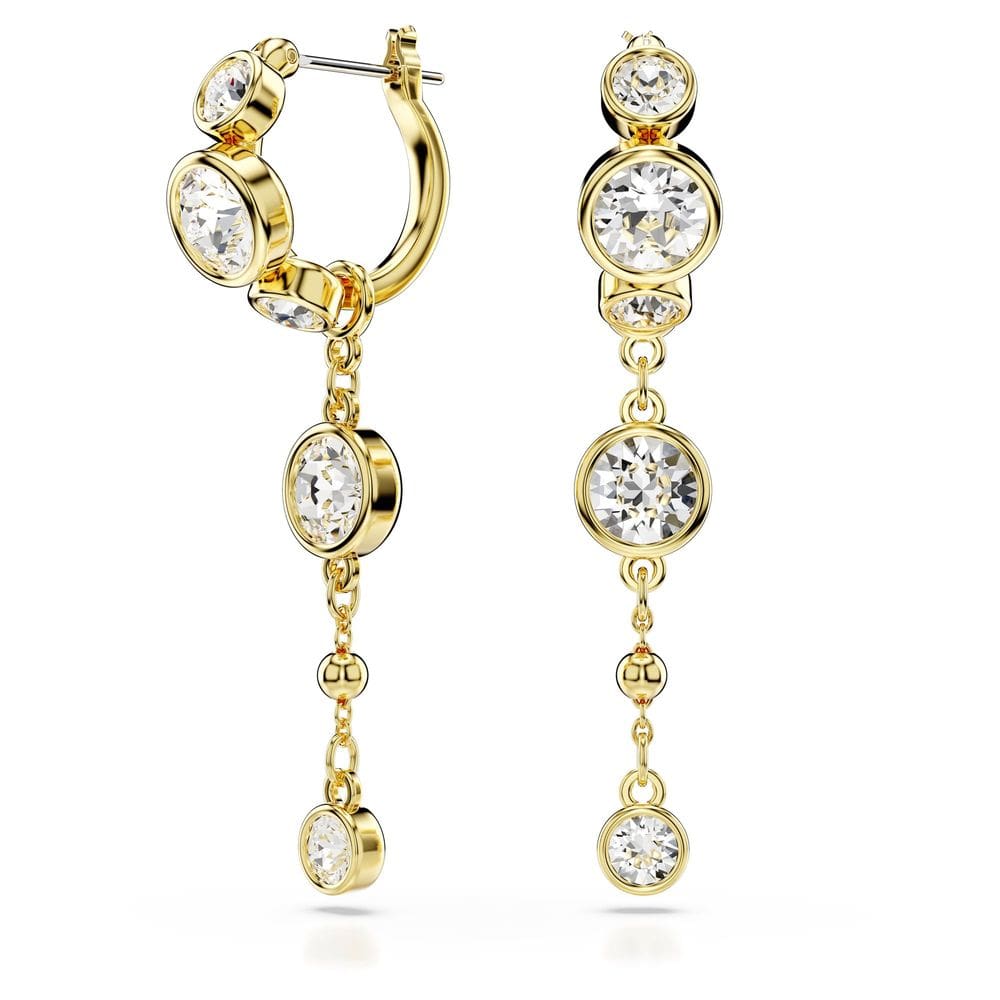 Brincos Swarovski Imber Drop Mini Hoop com cristais dourados