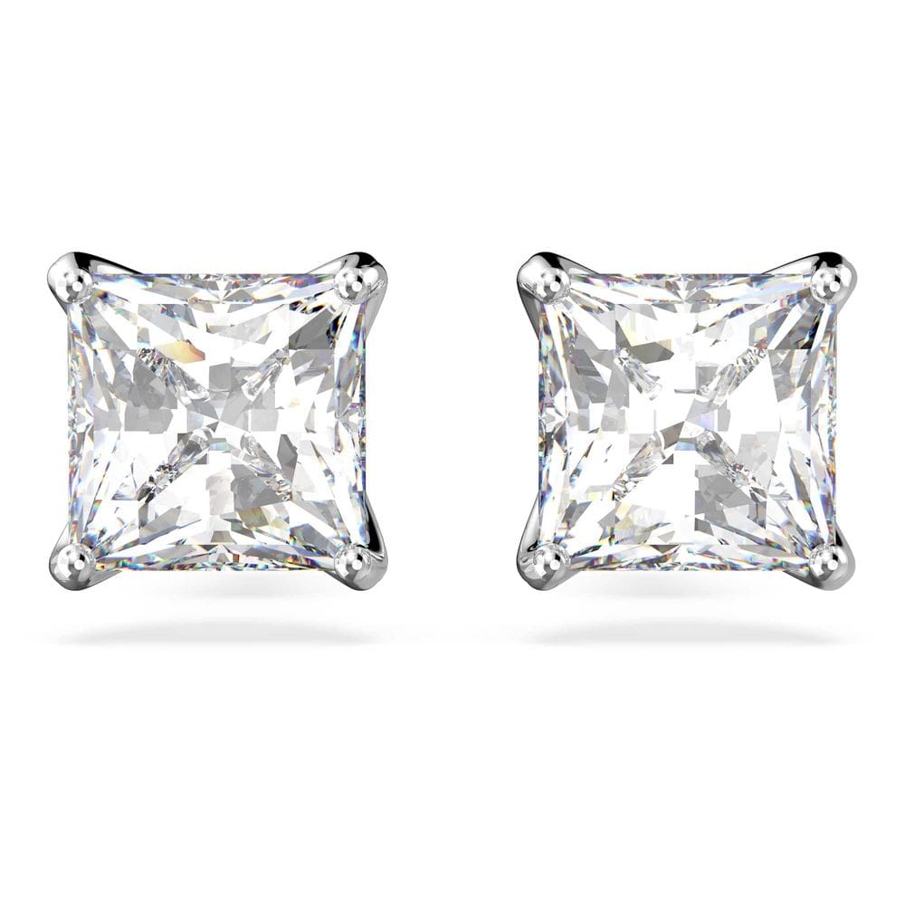 Brincos Swarovski Attract Square Stud com cristais transparentes