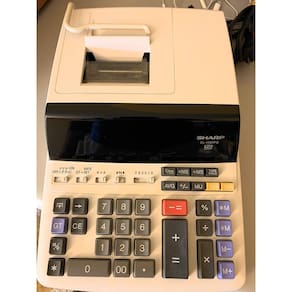 Calculadora de impressão Sharp EL-1197PIII com relógio e calendário