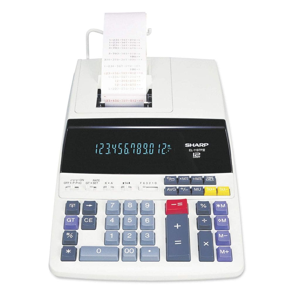 Calculadora de mesa de impressão Sharp EL1197PIII preto/vermelho