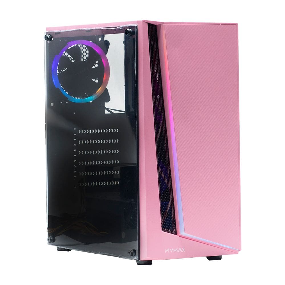 Gabinete Gamer Lion USB 3.0 Rosa com 1 Cooler ARGB MYMAX