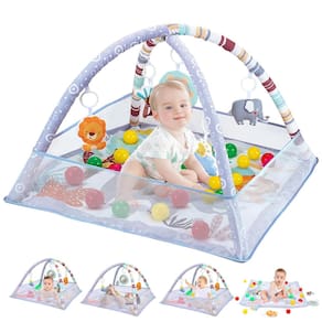 Tapete Tummy Time 9 em 1 Baby Play Gym ITEFDTUTNE com 5 brinquedos sensoriais