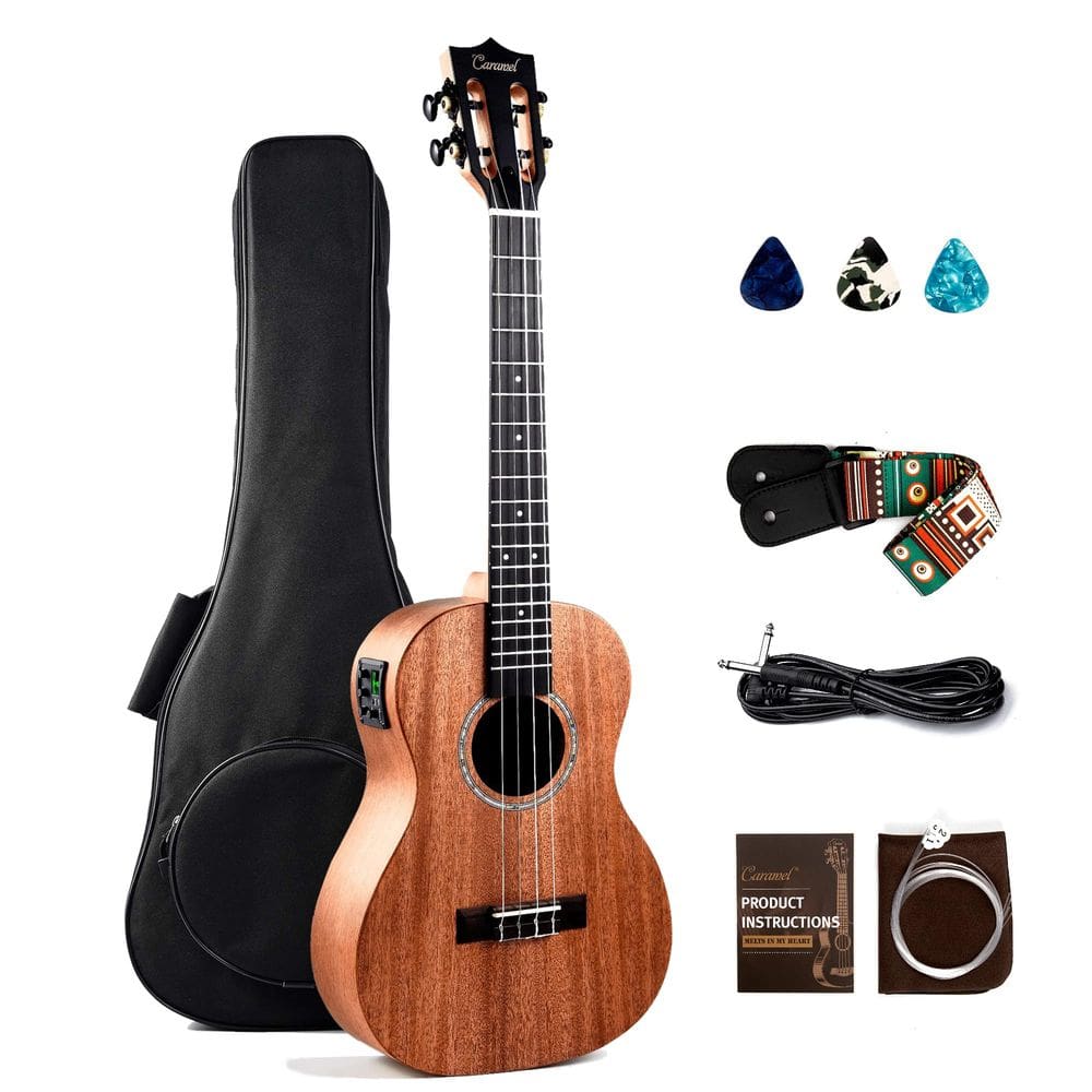 Ukulele elétrico barítono Caramel CB402 All Solid Mahogany