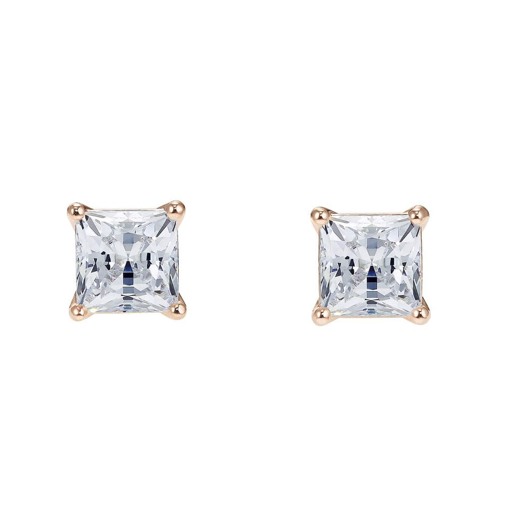 Brincos Swarovski Attract Mesmera de cristal de corte quadrado