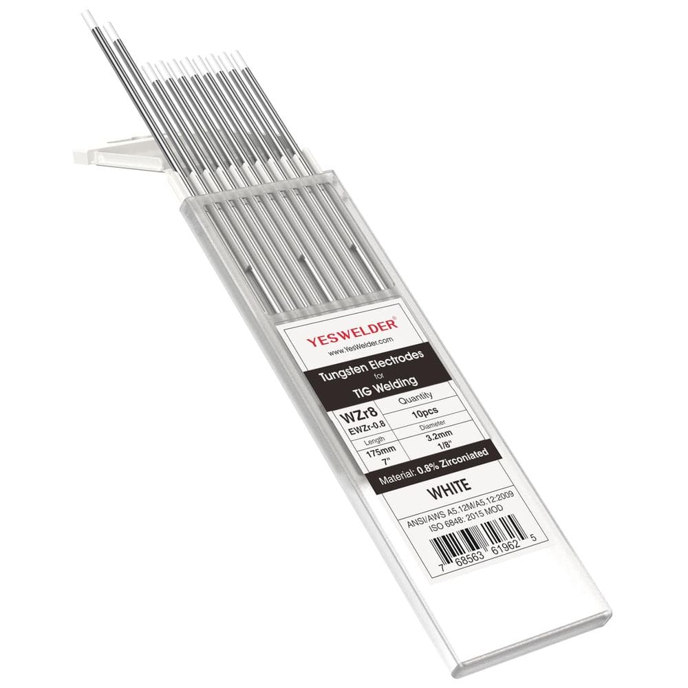 Eletrodo de tungstênio para soldagem TIG YESWELDER 0,8% zirconiado 1/8 x 175 mm, pacote com 10