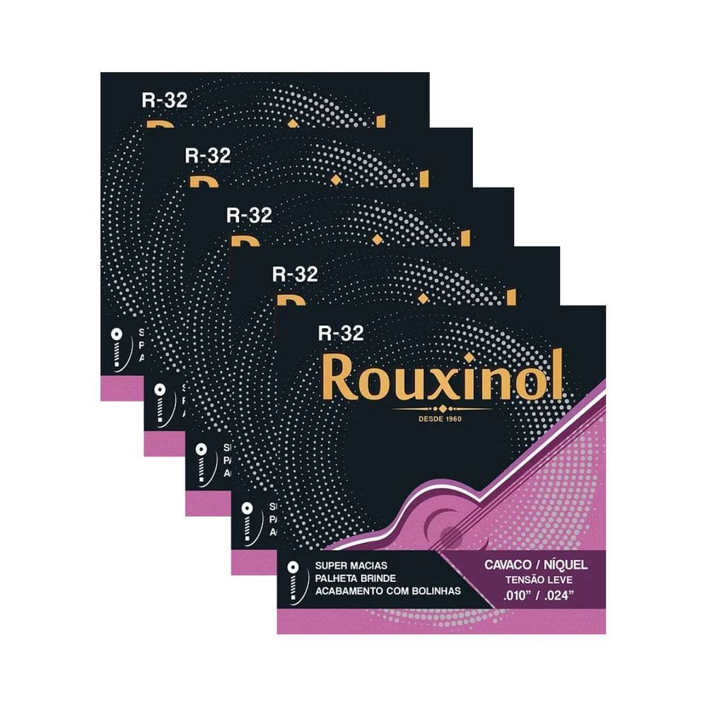 Kit 5 Encordoamento Cavaquinho Tensão Leve “0.24 R32 Rouxinol