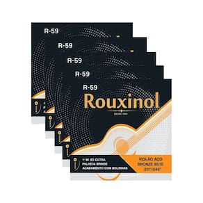 Kit 5 Encordoamento Violão Aço Bronze R59 Rouxinol .011" PRR59L