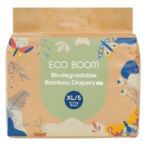 Fraldas ECO BOOM Tamanho 5 Embalagem sustentável de viscose de bambu