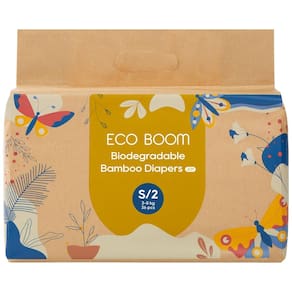 Fraldas ECO BOOM Tamanho 2 Embalagem sustentável de viscose de bambu